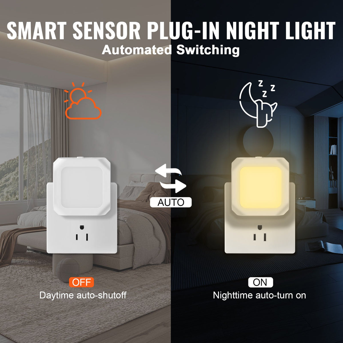 Plug-In Dusk-to-Dawn Night Lights (2 Pack)