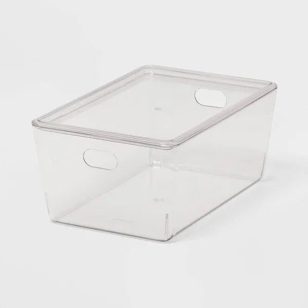 4L Stackable Clear Storage Bin with Lid