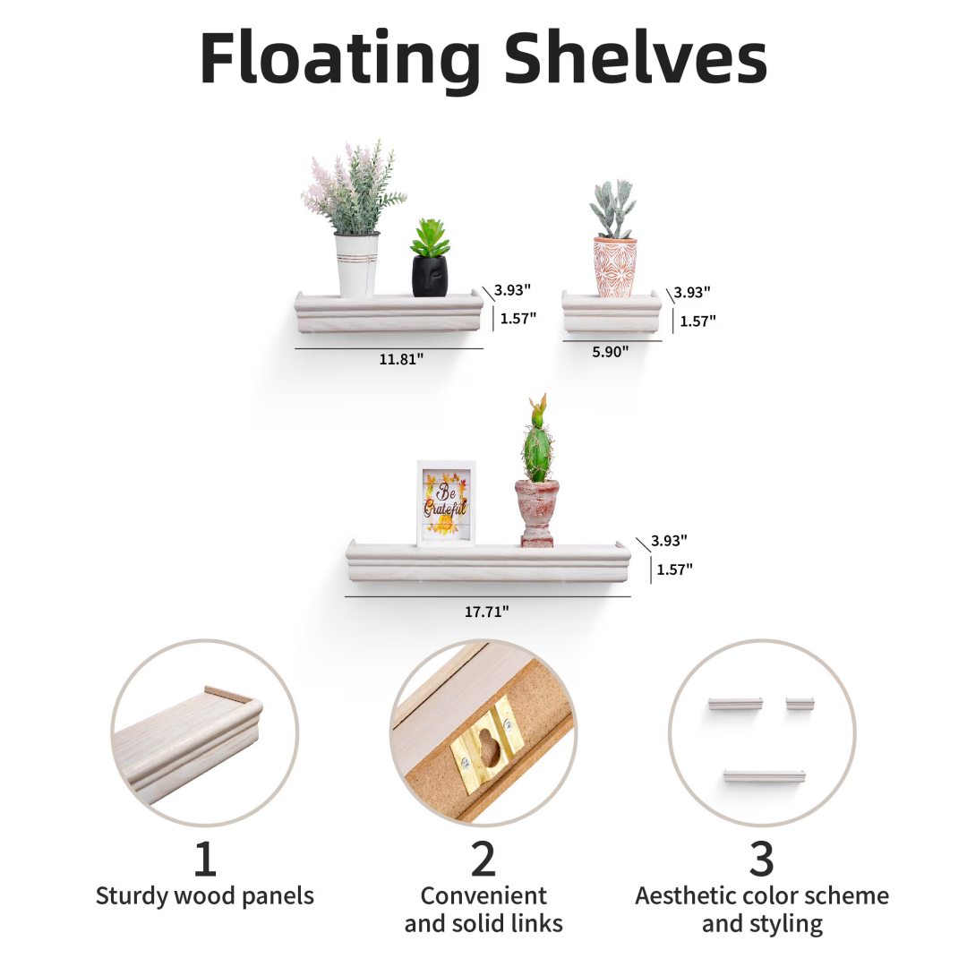 Floating Wall Shelves with Hidden Brackets