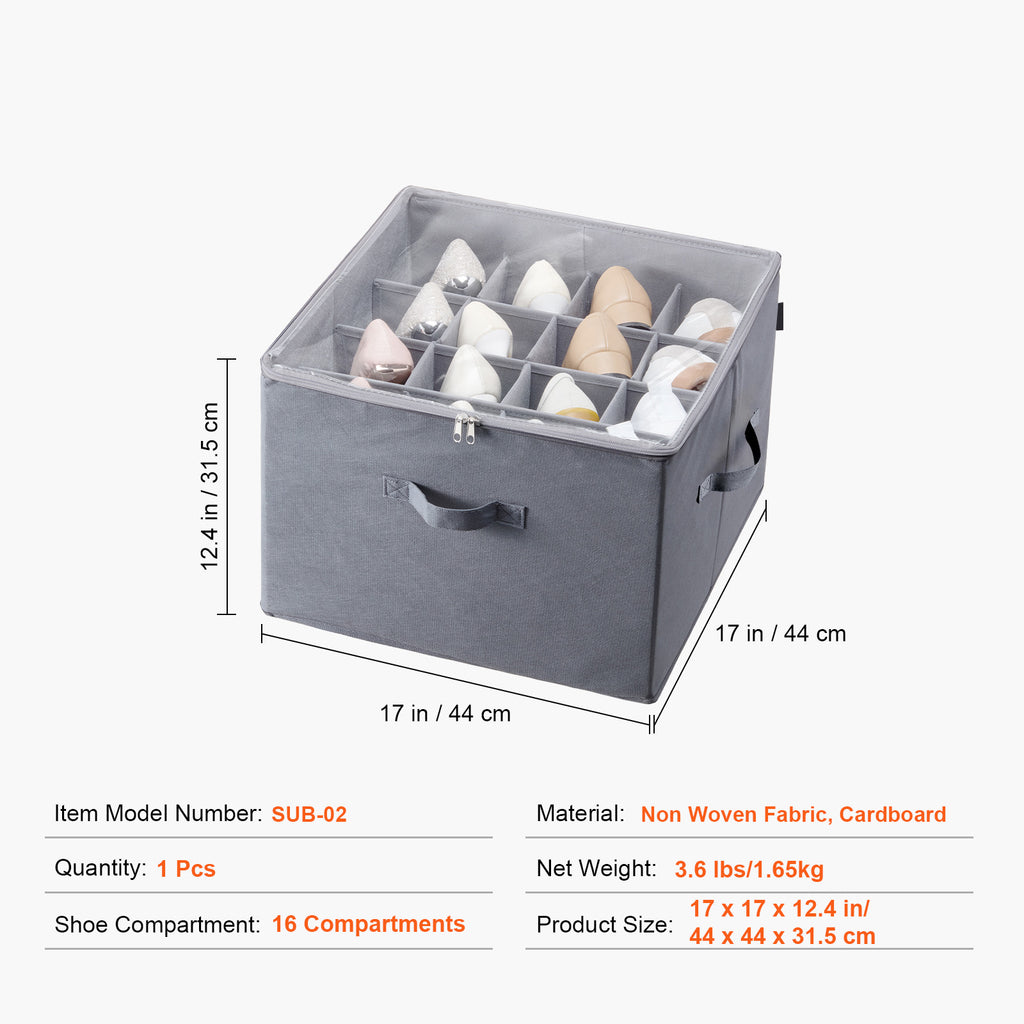 Under-Bed Shoe Organizer (16 Compartments)
