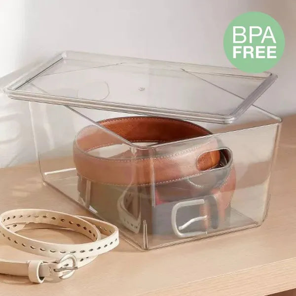4L Stackable Clear Storage Bin with Lid