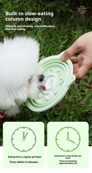 3-in-1 Collapsible Slow Feeder Travel Bowl