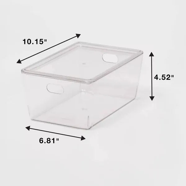 4L Stackable Clear Storage Bin with Lid