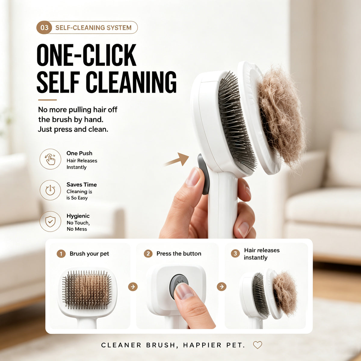 Self-Cleaning Slicker Brush